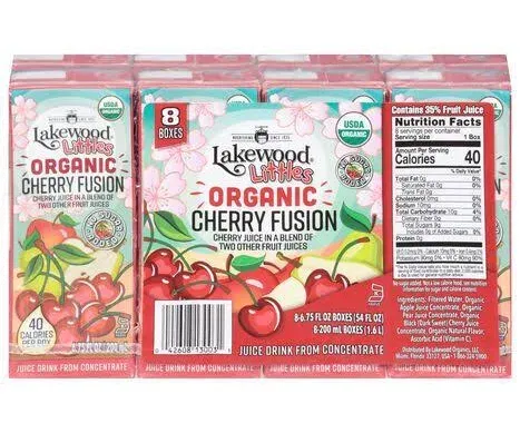 Lakewood Littles Organic Cherry Fusion Juice Boxes