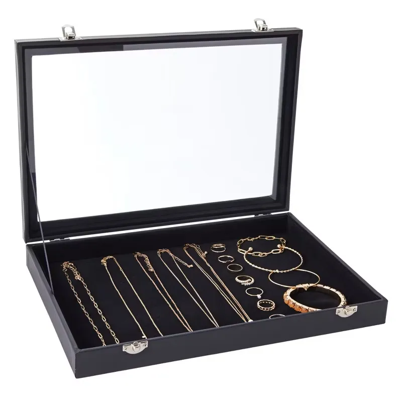 Juvale Black Velvet Jewelry Display Case