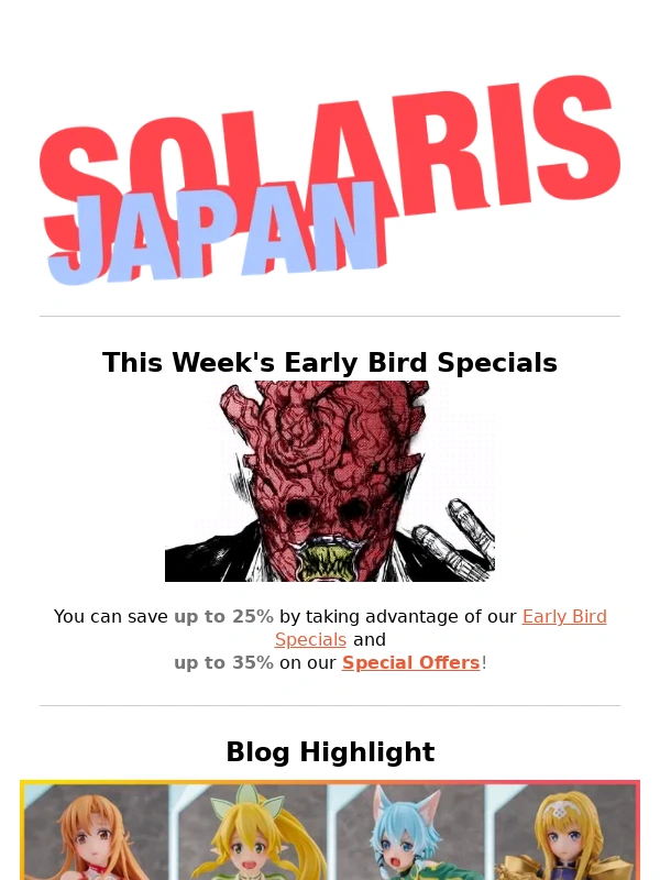 Solaris Japan - Fire Emblem,Dorohedoro,and Hatsune Miku are just a few of this week's featured deals! (∩˃o˂∩)♡