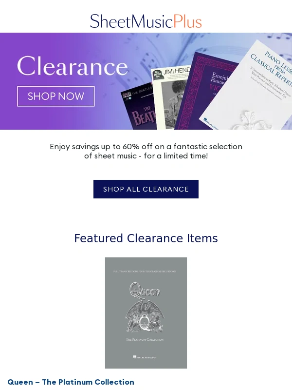 Sheet Music Plus - Queen,Beatles & more up to 60% off ?