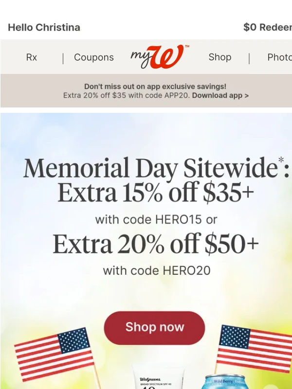 Walgreens - MAJOR savings: Extra 15% OFF $35+ sitewide