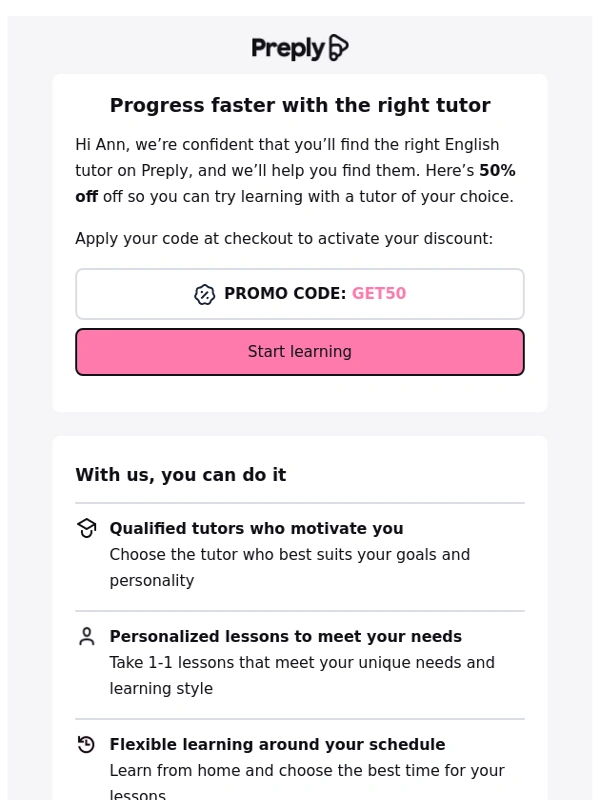 Preply - Your ideal English tutor is waiting