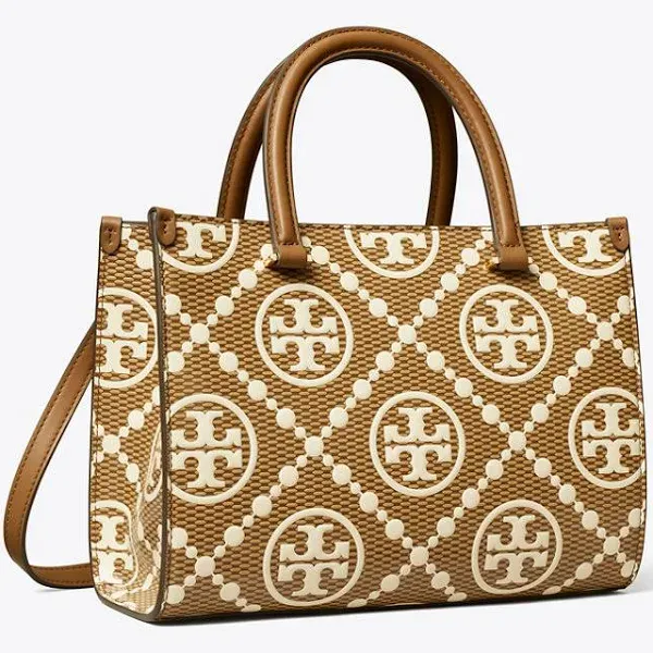 Tory Burch T Monogram Embossed Square Leather Tote