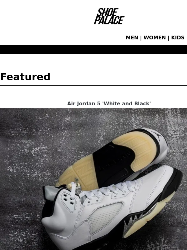 Shoe Palace - AJ5 WHITE & BLACK