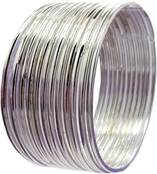 Trendia Women's Silver Plated Bangle Set