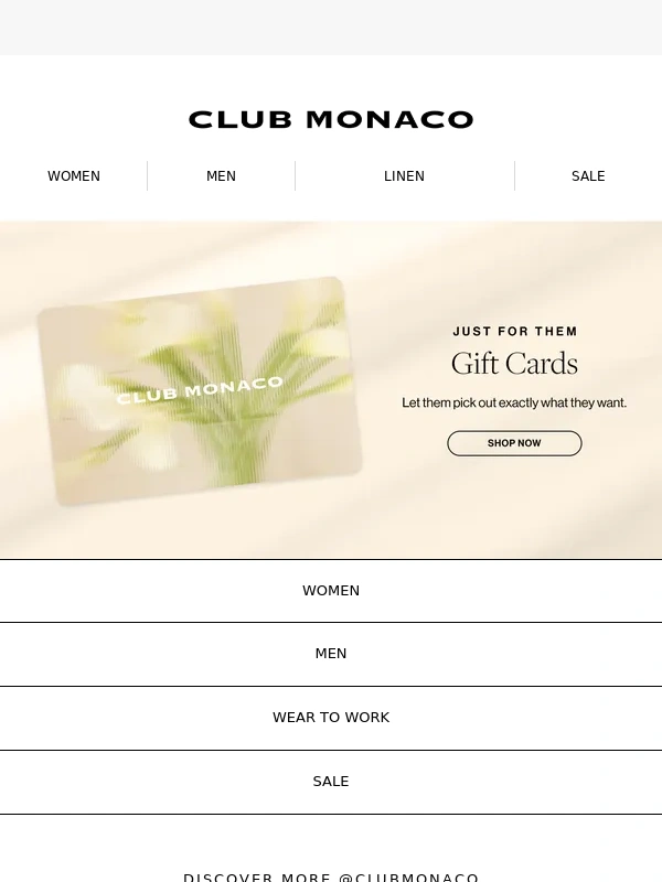 Club Monaco - The Long Weekend Sale IS ON
