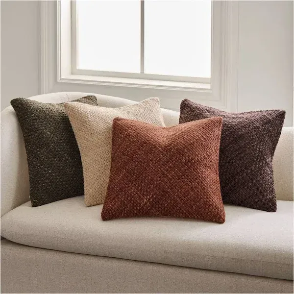 West Elm Heathered Basket Weave Wool PC 20x20