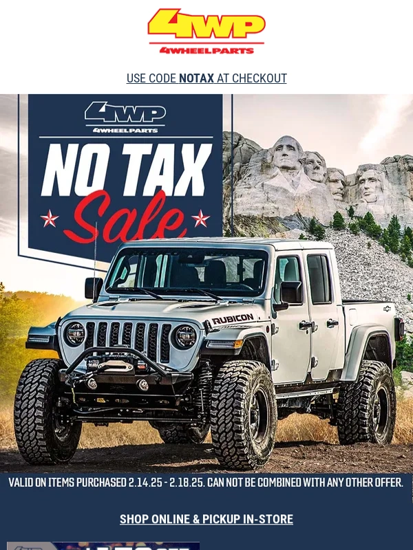 4 Wheel Parts - ? Why Pay Uncle Sam? Skip the sales tax today