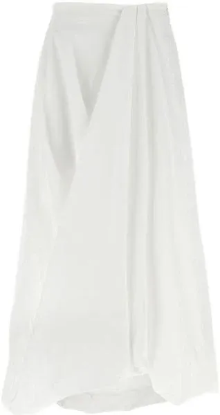 Brunello Cucinelli Women's Bubble Hem Cotton Poplin Skirt