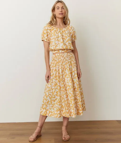 Marine Layer Women's Bea Poplin Midi Skirt