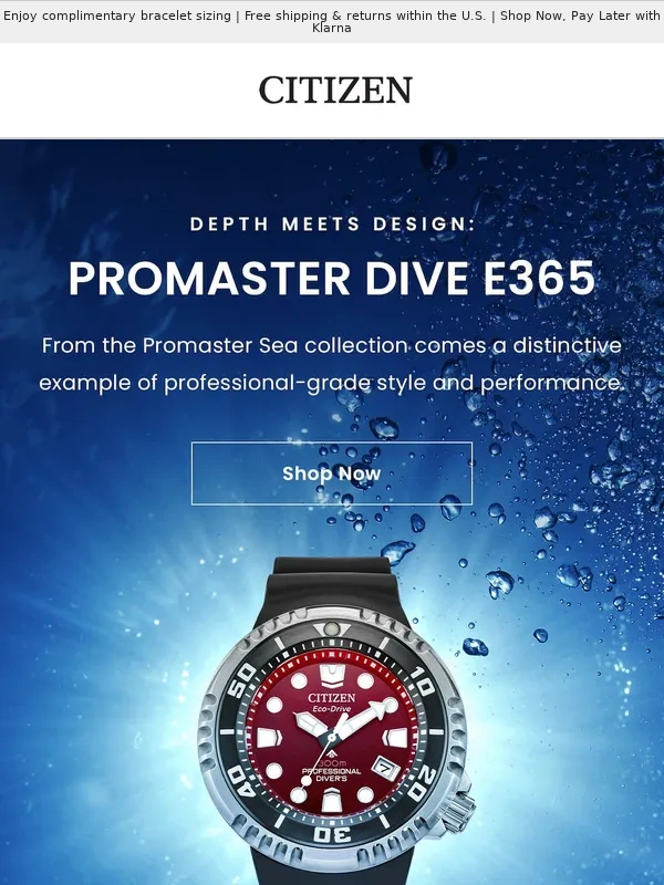Citizen - Introducing the All-New Promaster Dive E365
