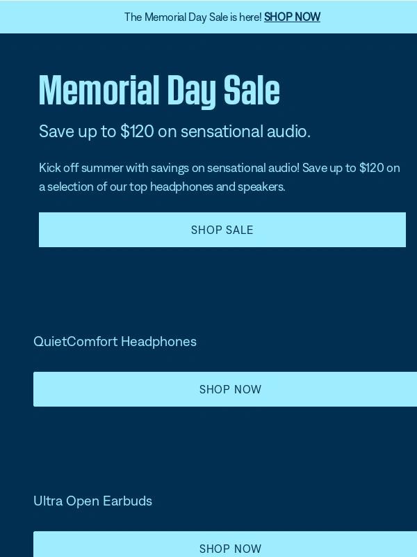 Bose - Our Memorial Day Sale is here! Save up to $120!