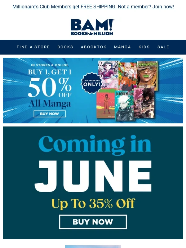 Books A Million - Up to 35% Off June's Biggest Books ☀️