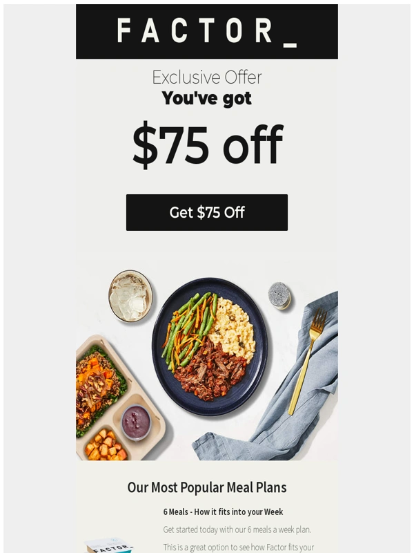 Factor Meals - Forget Something? Your Offer Awaits