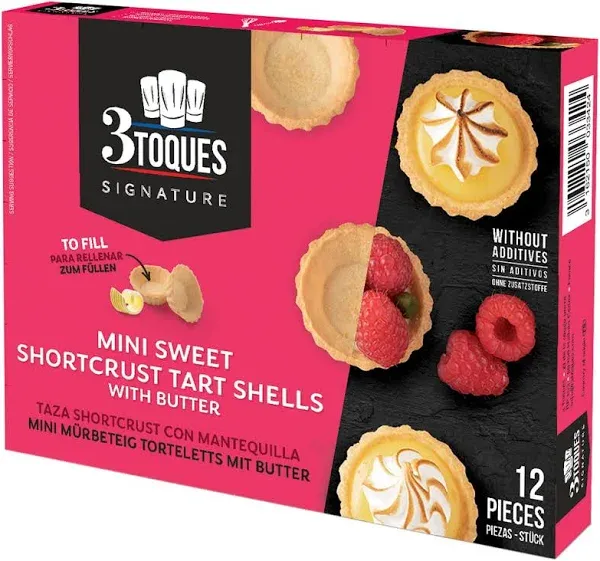 3 Toques Mini Sweet Shortcrust Tart Shells with Butter