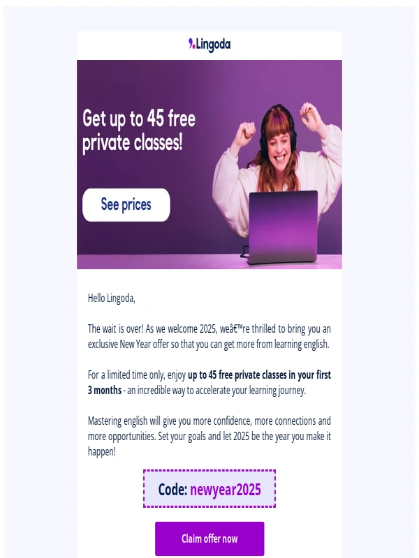 Lingoda - ? New year,new goals—exclusive offer inside! ?