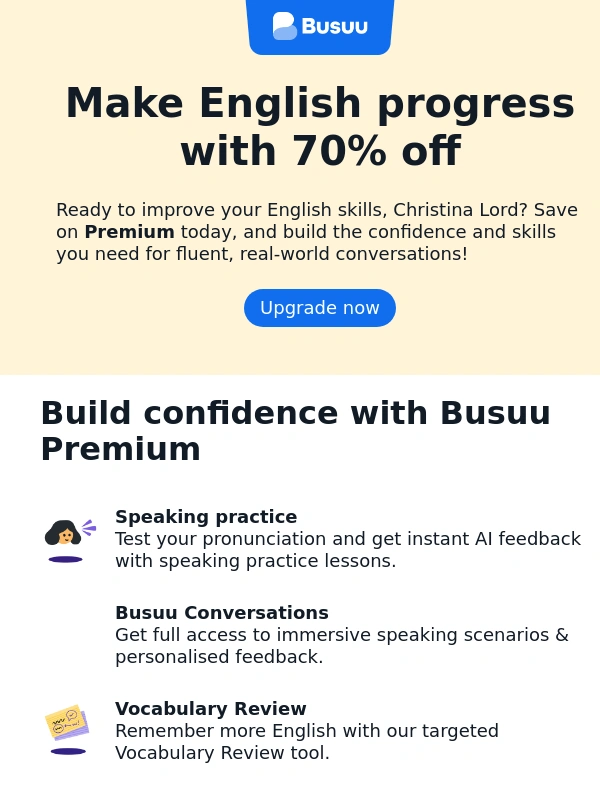 Busuu - 70% off: Savings now live! ??️