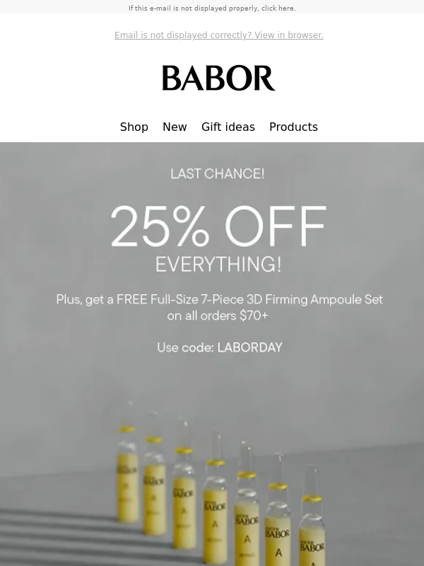 BABOR - LAST CHANCE for 25% Off Sitewide + Free Gift!