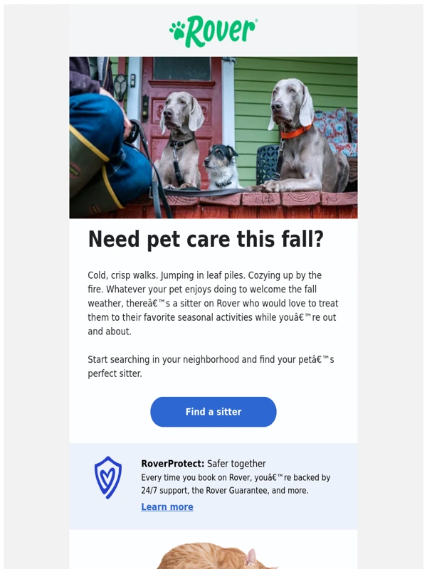 Rover - ? Fall pet care in your neighborhood ?