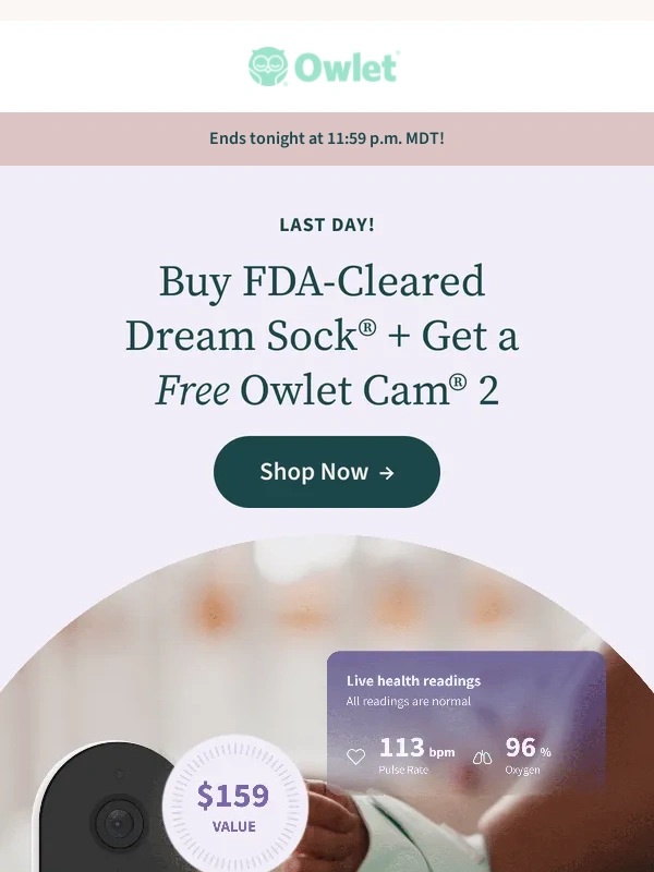 Owlet - Ends tonight! Don’t miss your free gift!