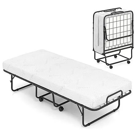 Costway Cot Size Folding Bed w/ Memory Foam Mattress & Metal Frame $143 + Free Shipping