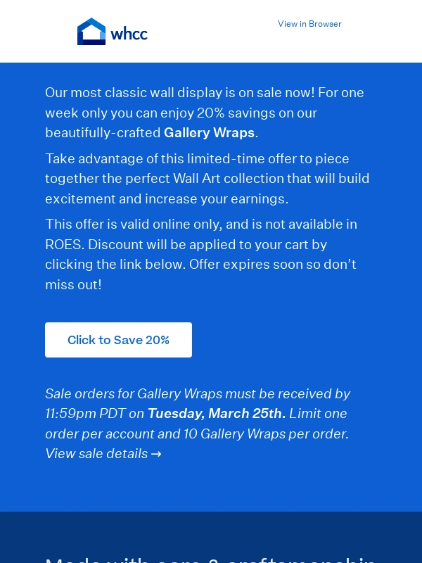WHCC - ? 20% Off Gallery Wraps – One Week Only!