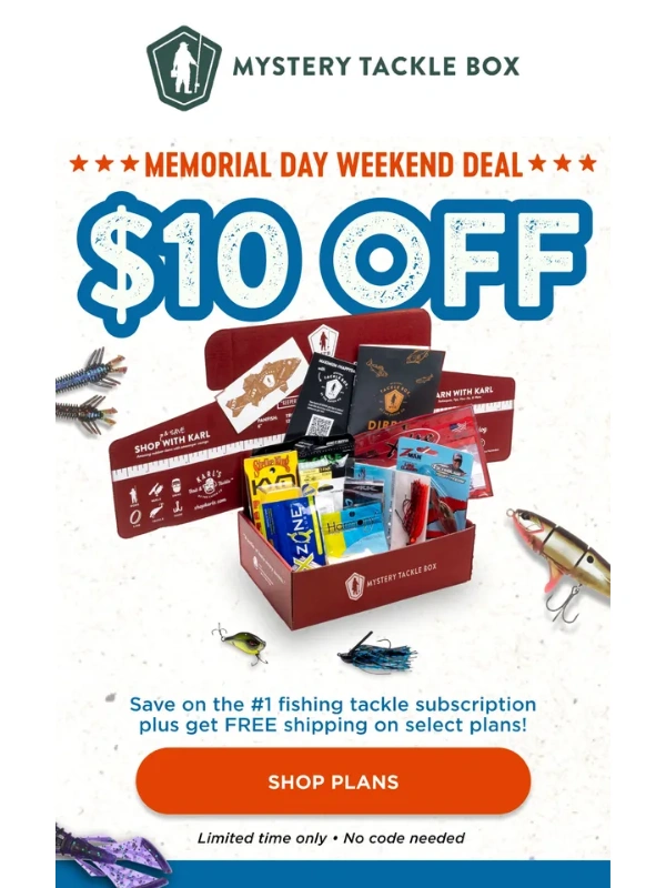 Mystery Tackle Box - $10 OFF your first box + FREE shipping!