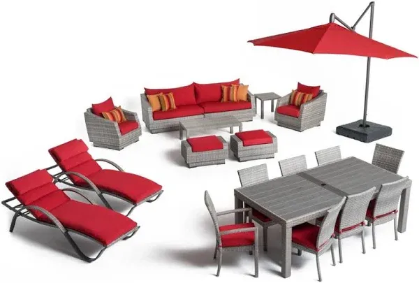 Cannes 20 Piece Sunbrella Outdoor Patio Estate Set