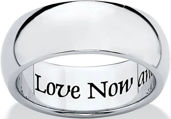 PalmBeach Jewelry Men's Stainless Steel Inspirational Message Wedding Band Ring
