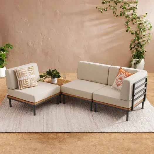 World Market Andorra 4 Piece Modular Outdoor Patio Furniture Set with Table