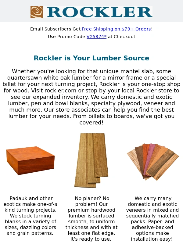 Rockler - From Ash to Zebrawood,Find it Here!