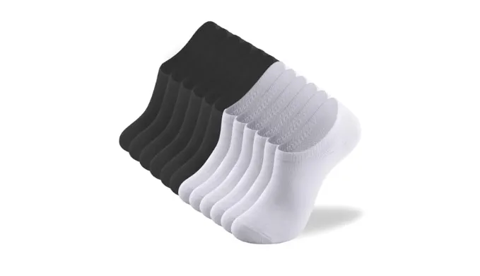 deefly Invisible Liner Socks – Anti-Slip Low Cut No Show Socks Women Casual and Athletic 6 Pairs (US, Alpha, Large, X-Large, Regular, Regular, White And Black)