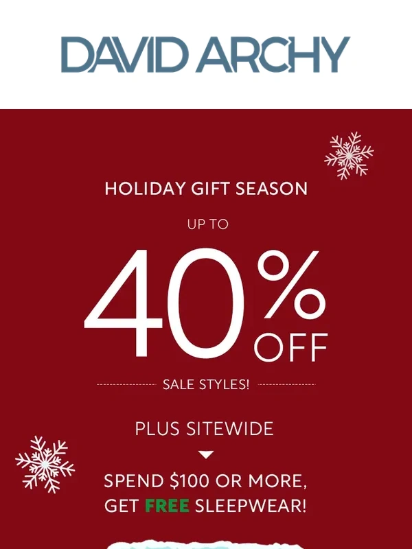 David Archy - ?Holiday Gifts: Up to 40% off!