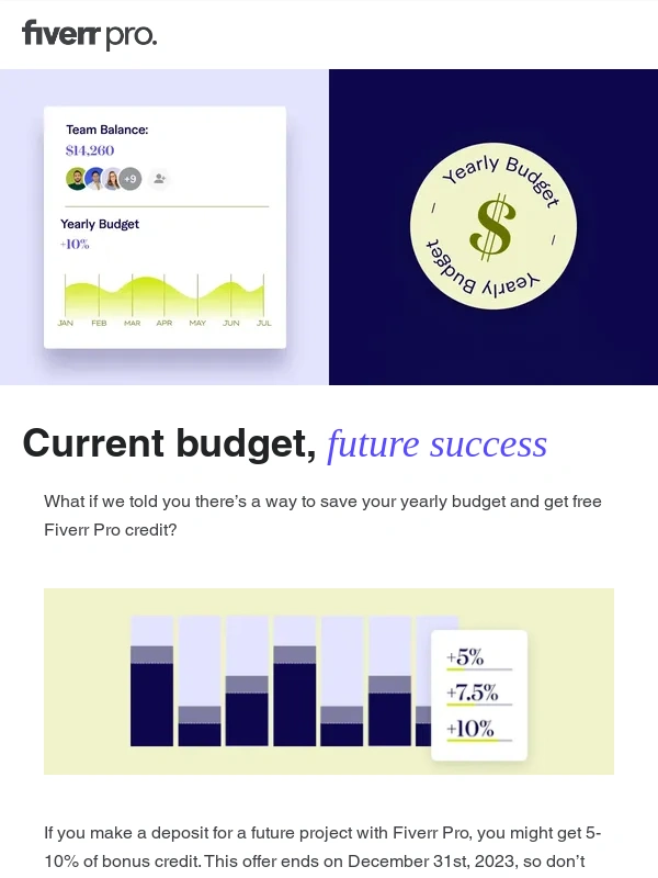 Fiverr - We know how you can save unspent budget