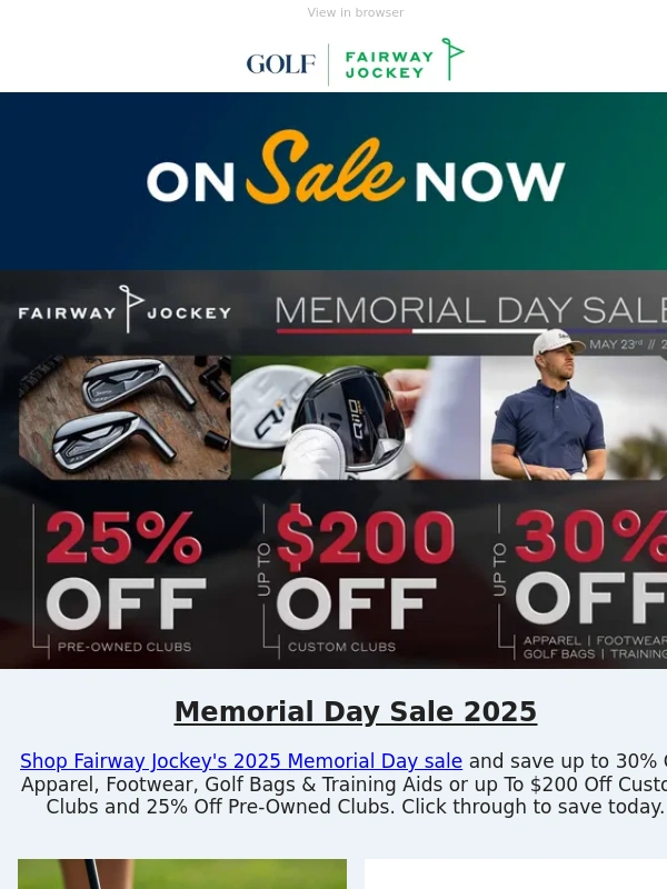 Golf - Fairway Jockey's Memorial Day sale is live!