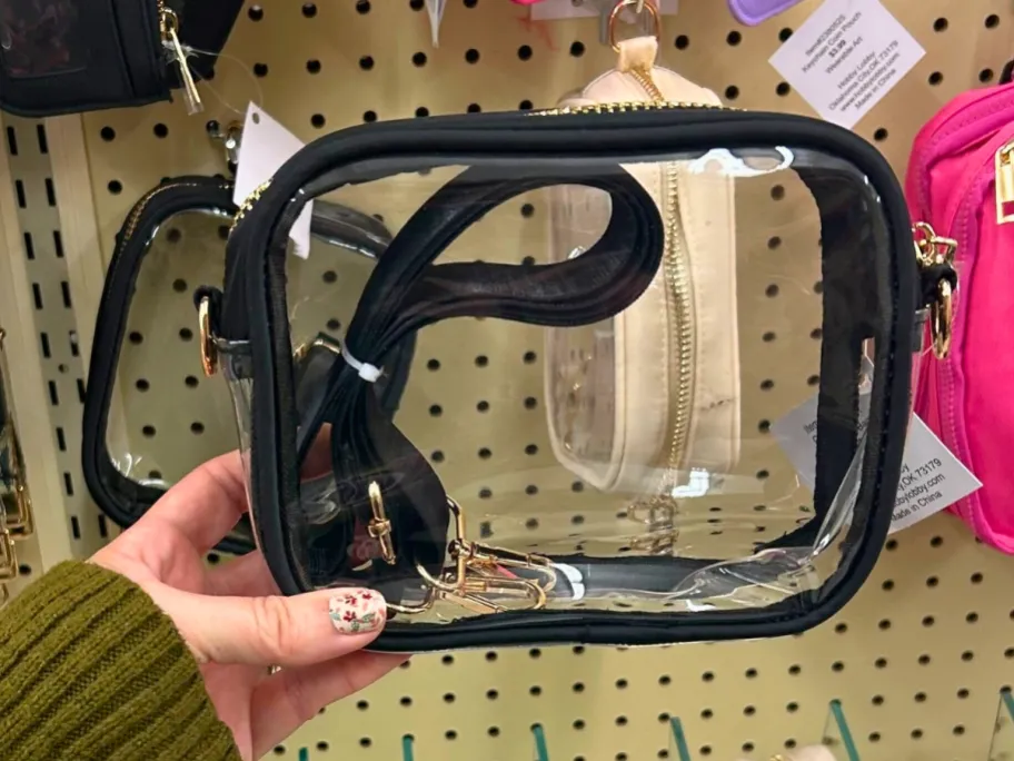 Clear Stadium Crossbody Bag in Black
