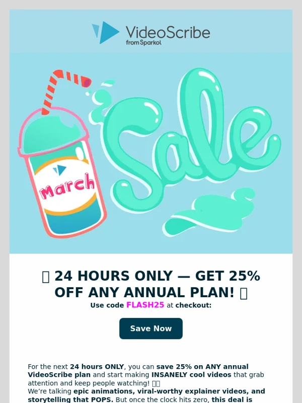 VideoScribe - ⏰ Countdown Begins! 25% Off VideoScribe (Ends at midnight)