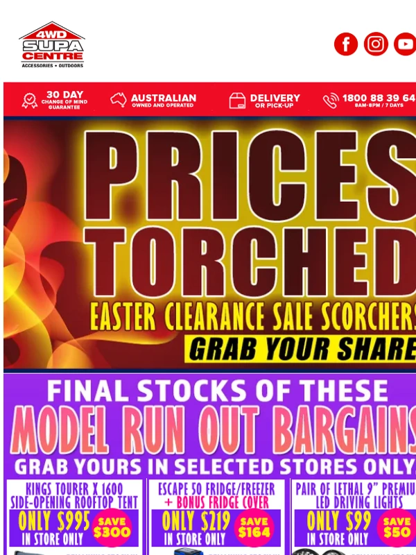 4WD Supacentre - PRICES TORCHED ? Easter Clearance Sale Scorchers ? Grab Your Share ?️