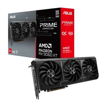 ASUS AMD Radeon RX 9060 XT Prime OC Triple Fan 16GB GDDR6 PCIe 5.0 Graphics Card