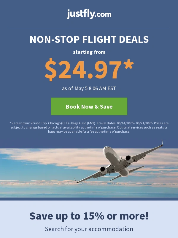 justfly - ✈ Non-Stop Flights from $24.97