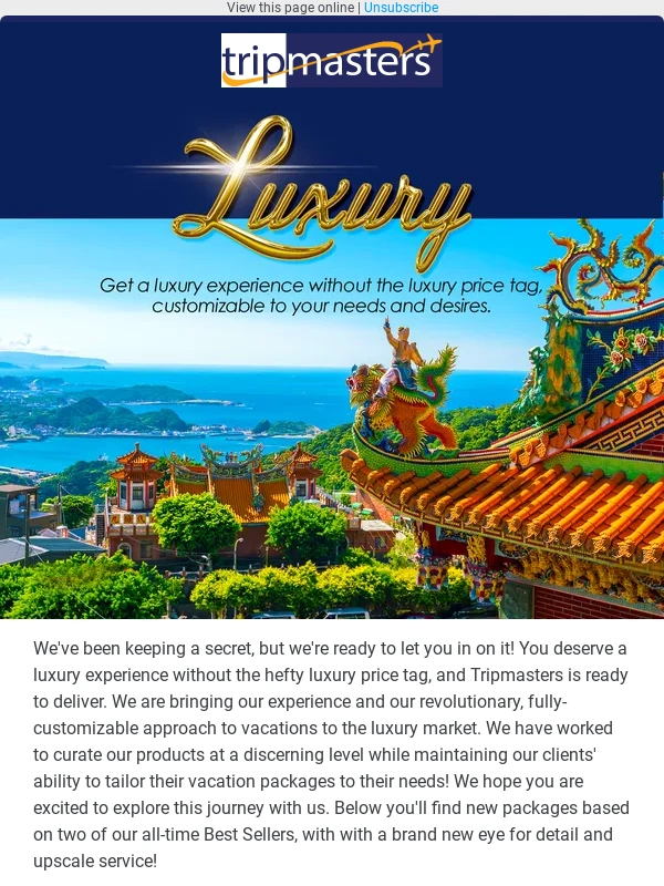 Tripmasters - Introducing Tripmasters Luxury