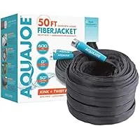 Aqua Joe AJFJH50-58-PRO 5/8 Inch Dia x 50 Feet Ultra Flexible Kink Free Fiberjacket Garden Hose (Metal Fittings)