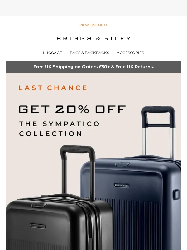 Briggs - 20% Off Sympatico Ends TONIGHT