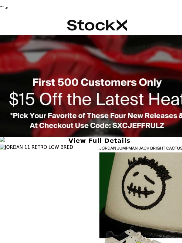 StockX - ? $15 Off - First 500 Only