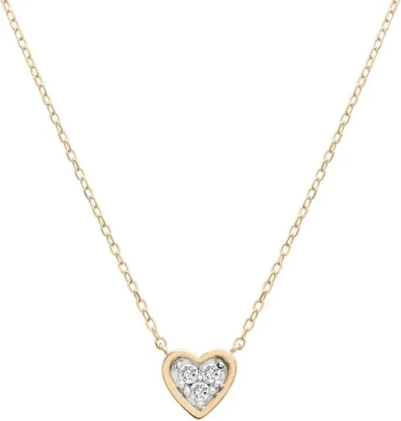 Aurate 14K Yellow Gold Diamond Heart Necklace