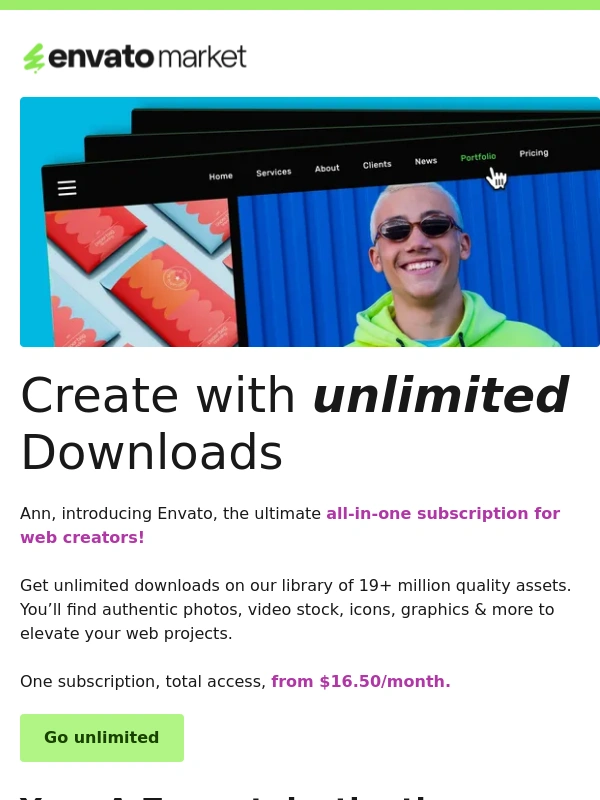 ThemeForest - Want Unlimited Downloads?