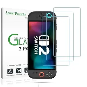 3-Pack amFilm Nintendo Switch 2 Compatible Clear Tempered Glass Screen Protectors