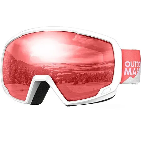OutdoorMaster Kids Snowboard/Ski Goggles (White Frame w/ Rose Red Lens) $11.10 + Free Shipping w/ Prime or on $35+