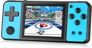 TEBIYOU 32 Bit Handheld Games for Kids Built-in 139 Video Games, 3.0″ IPS Screen Rechargeable Travel Toys for Ages 4-13, Mini Electronic Gaming Player Xmas Birthday Gifts for Boys Girls (Blue)