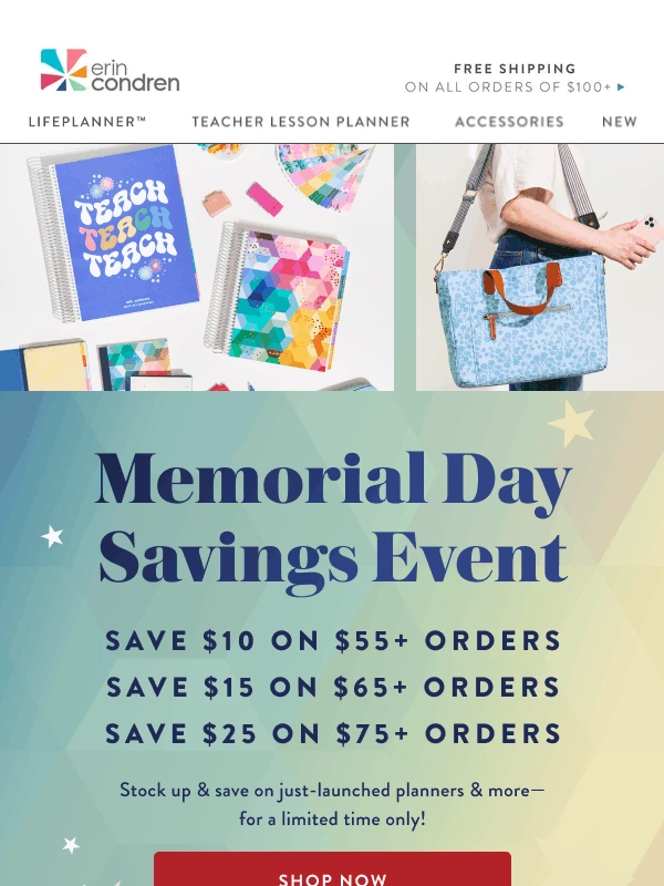 Erin Condren - Your long weekend just got better—save up to $25!